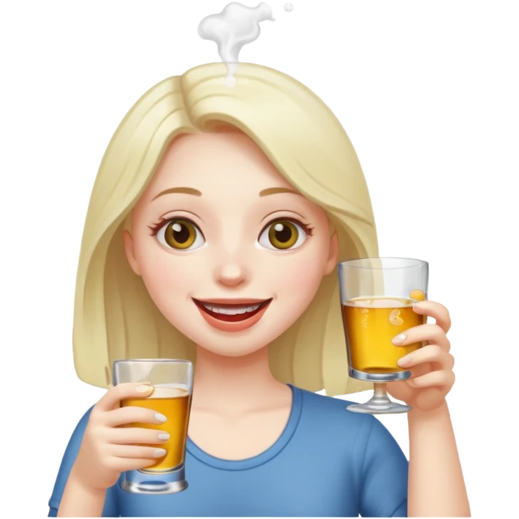 Girl chugging alcohol emoji