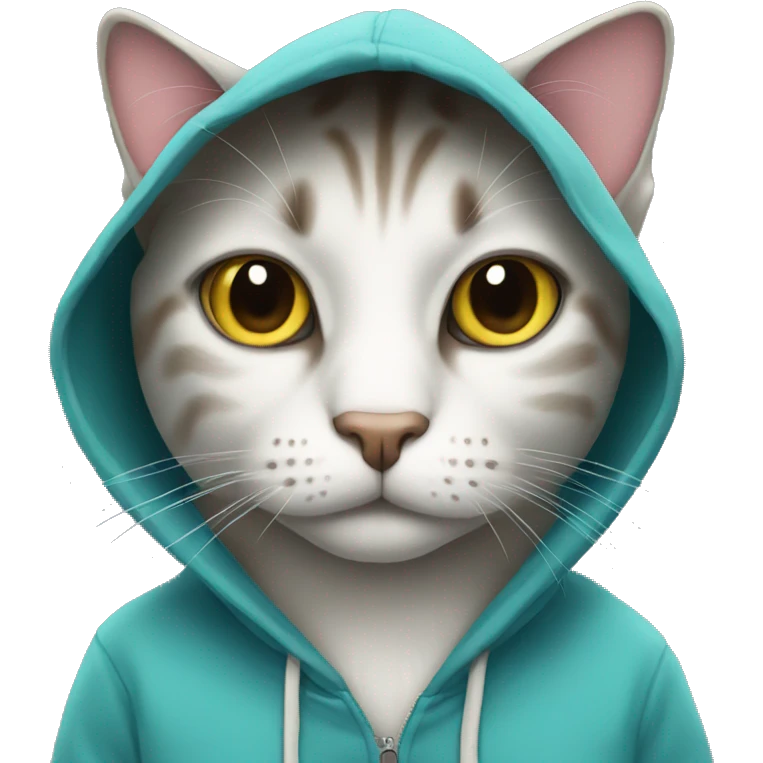 Cat wearing hoodie emoji