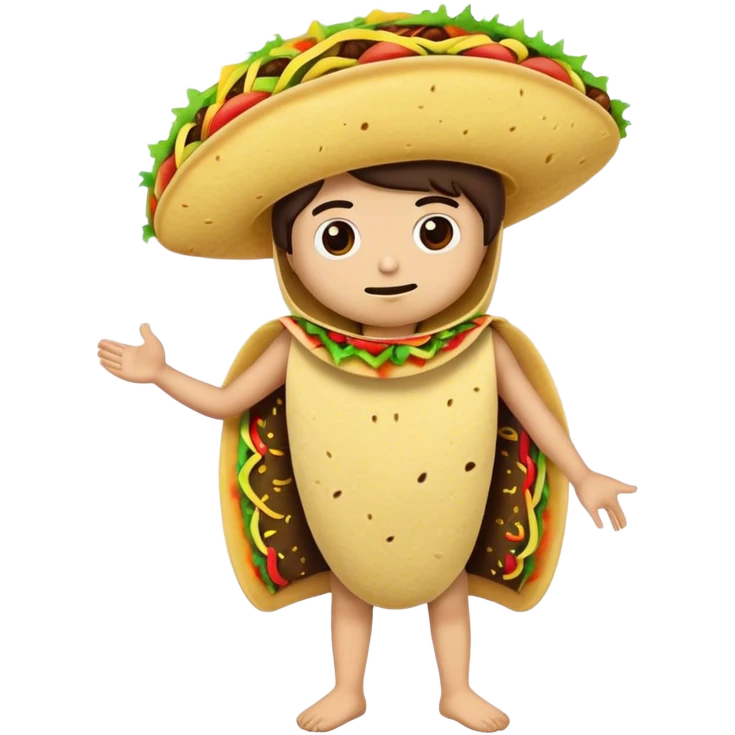 Taco with clothes on emoji