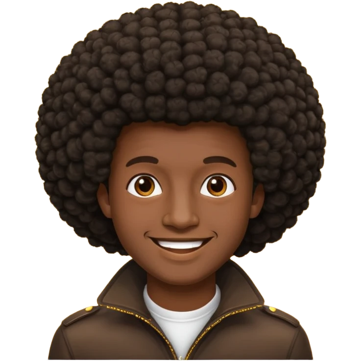 A man’s head with an Afro  emoji