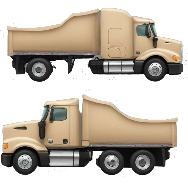 tan semi truck, side view emoji