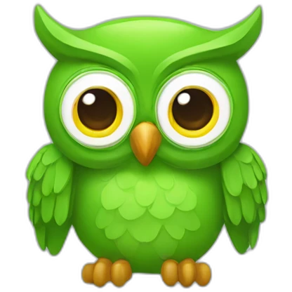 Duolingo green owl mascot emoji