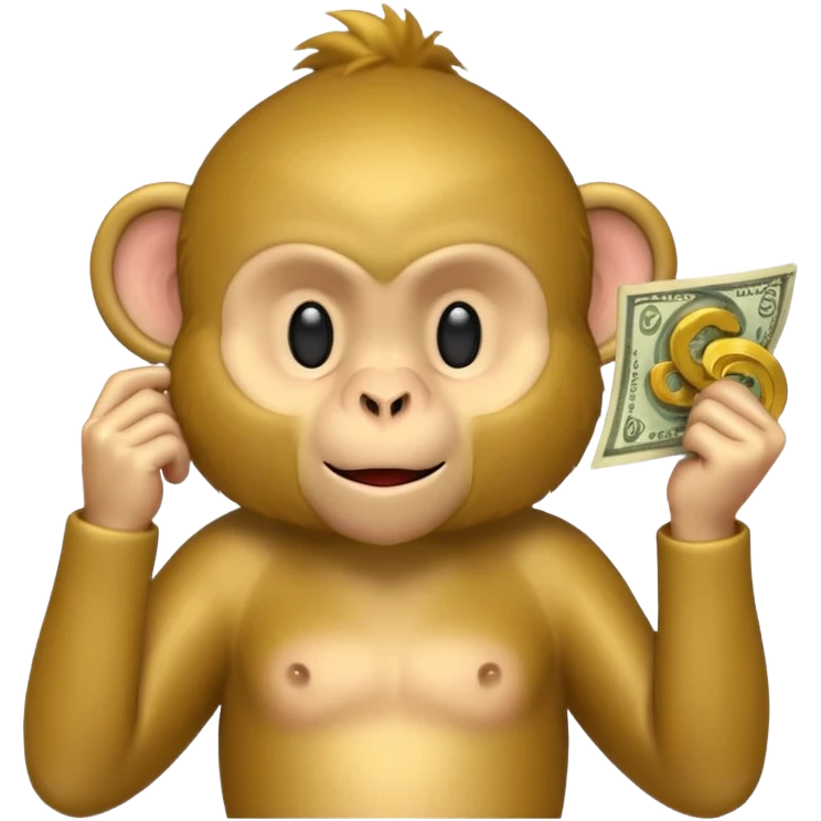 monkey with money to his ear emoji