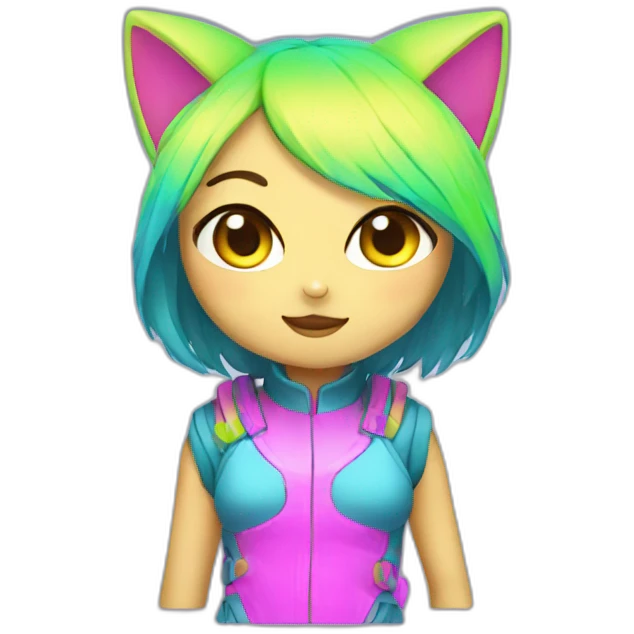 neon neko girl emoji