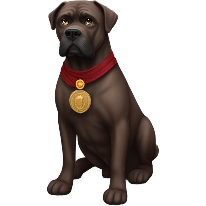 A burgundy-colored Cane Corso as Roman Senator. emoji