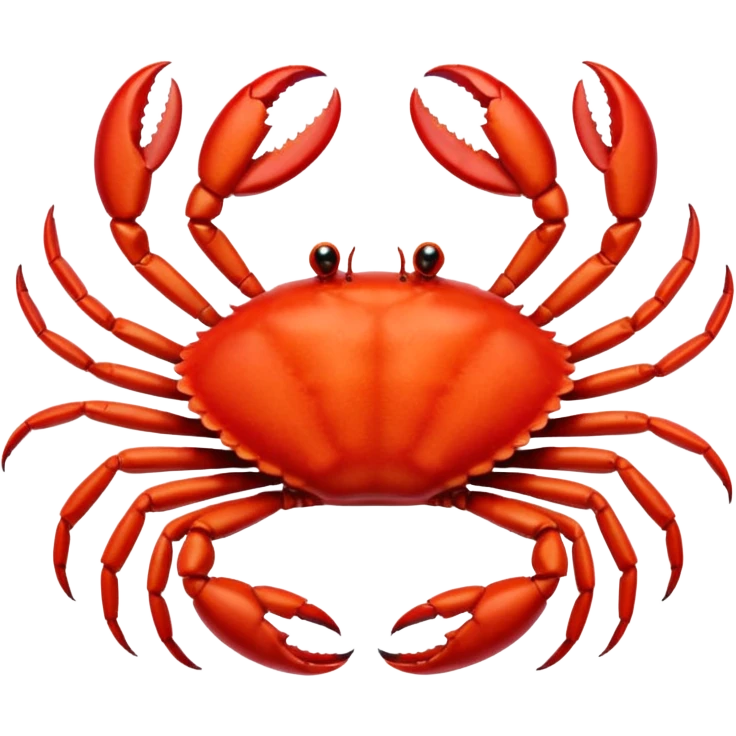 A crab with eight legs and two pincers emoji