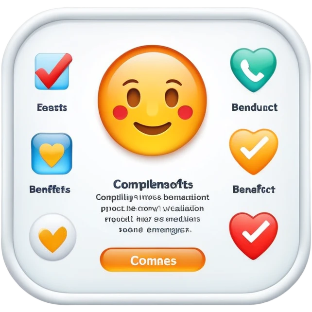 Compelling product benefits visualization with icons and checkmarks emoji