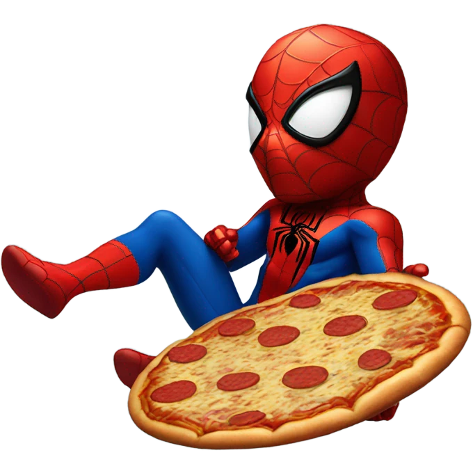 Spiderman eating pizza emoji