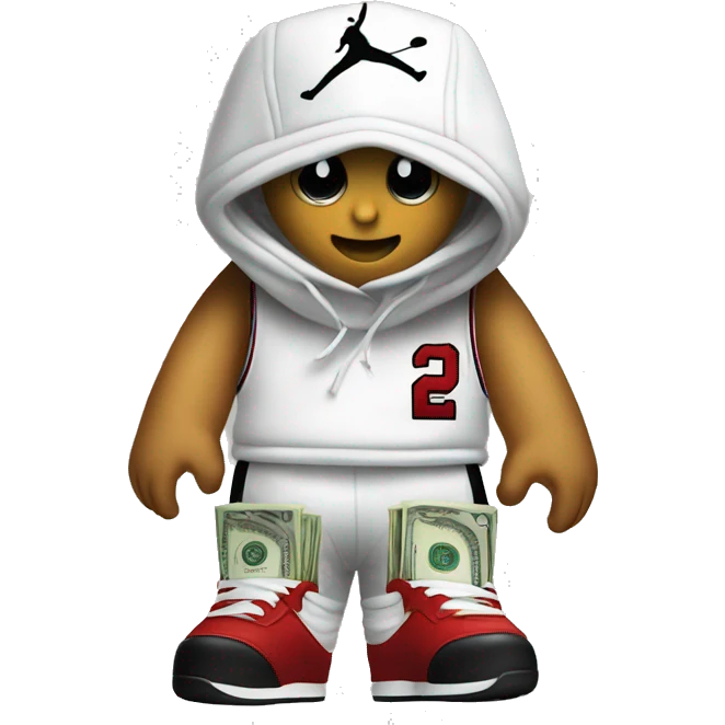 money wearing jordans 1’s emoji
