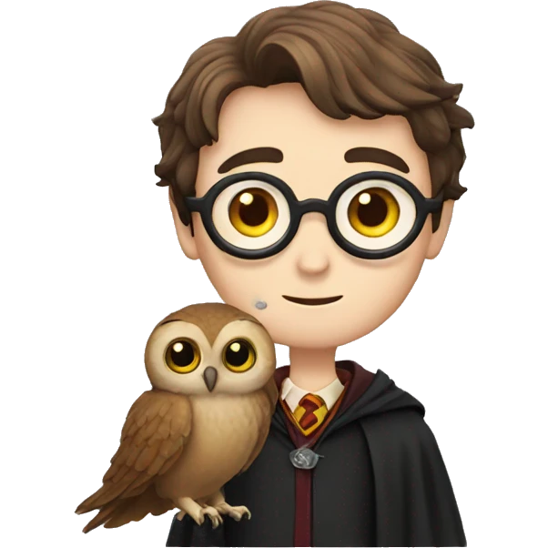 Harry Potter with an owl emoji