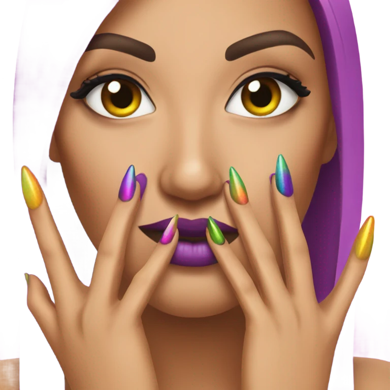 baddie with long nails emoji