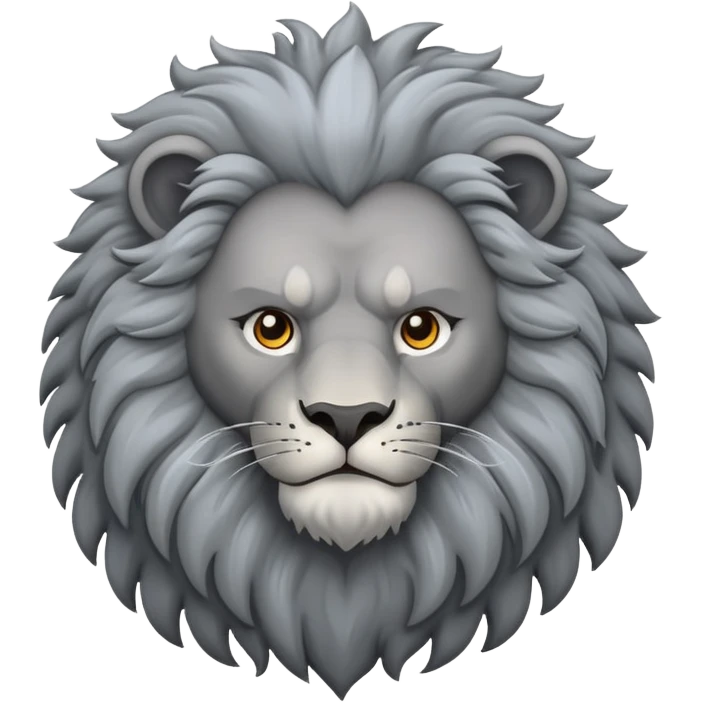 серый лев emoji