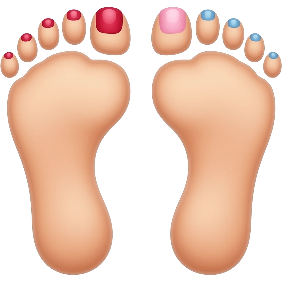 Combine these two emojis into another emoji: ‘💅’ and ‘👣’ Make sure the toenails are still painted. emoji