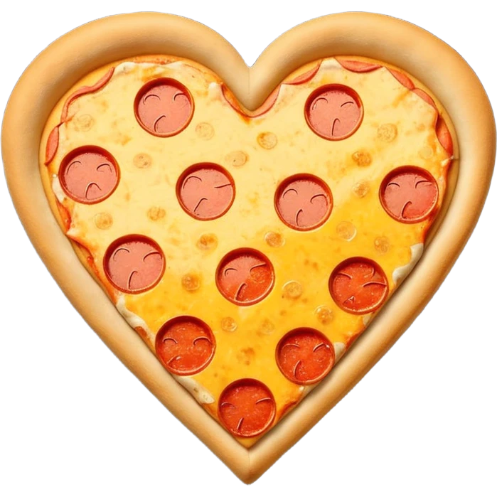 yellow heart with a pizza slice emoji