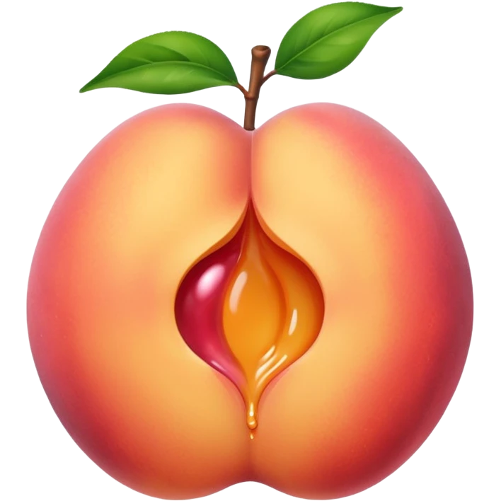 gaping anus leaking peach emoji\ emoji