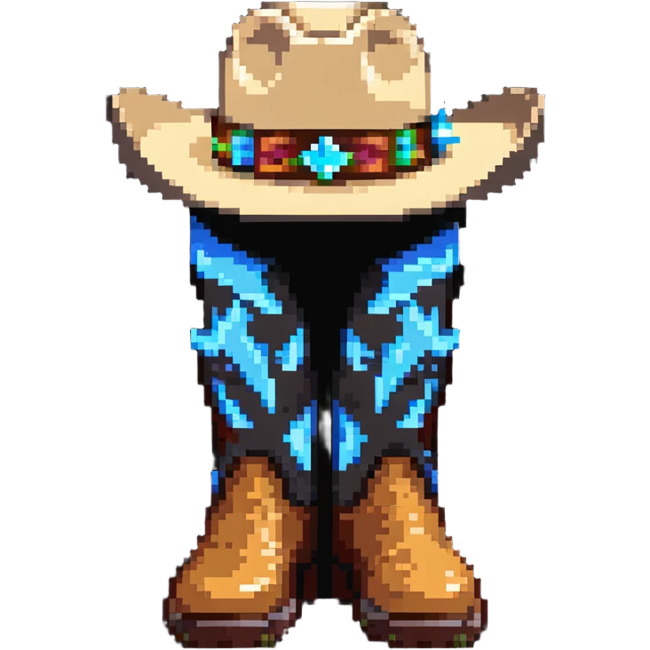 A traditional Russian valenok felt boot wearing a cowboy hat emoji