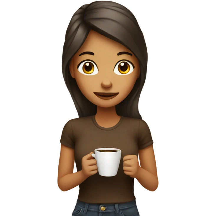 Girl with coffee emoji