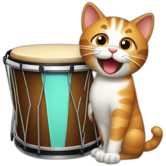 Cat that play with a bongo emoji