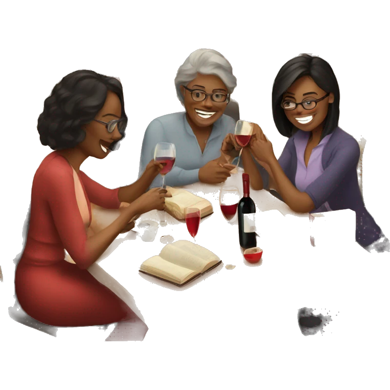 Book club and wine  emoji