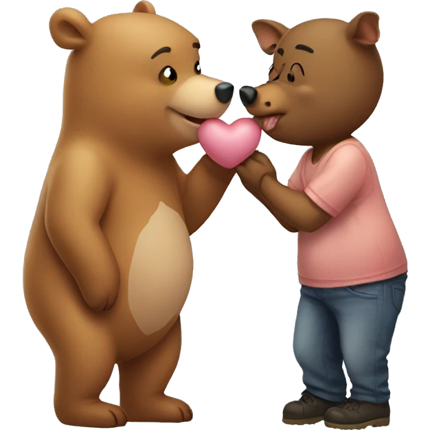 Bear kiss pig emoji