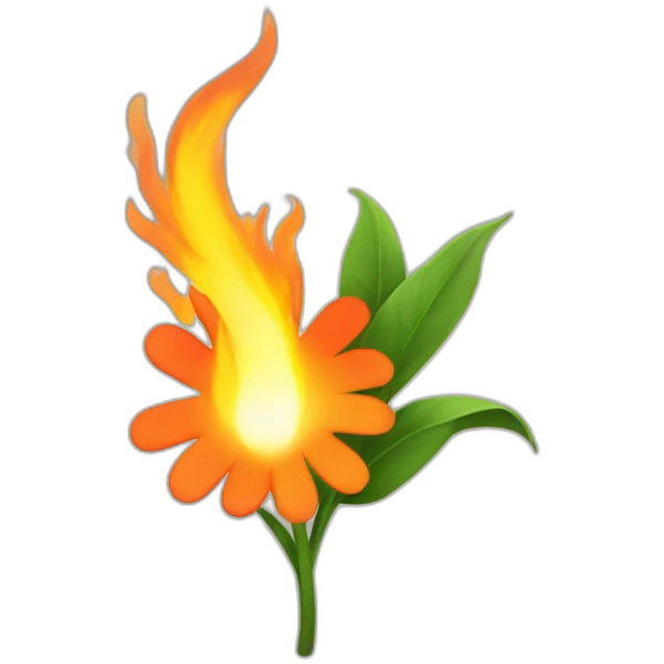 Flower on fire emoji