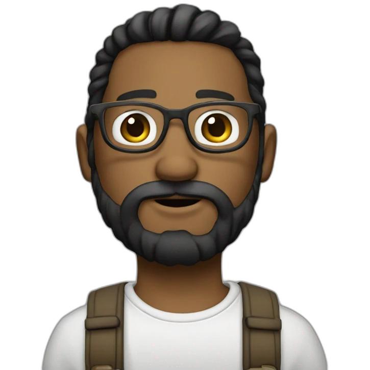 Mec lunettes barbe tresses emoji