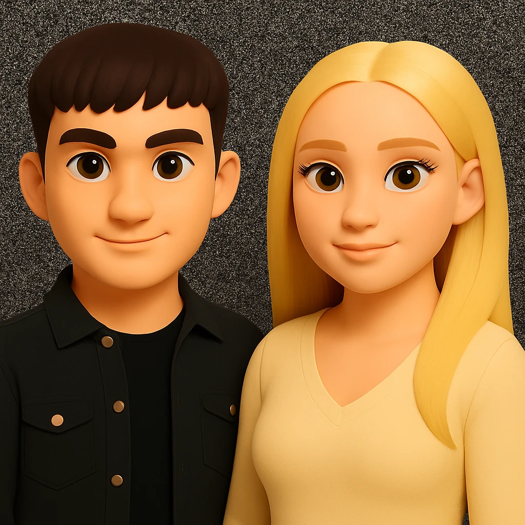 Keep the image unchanged except slightly spread the people apart from each other. Preserve the original style and background as is. emoji
