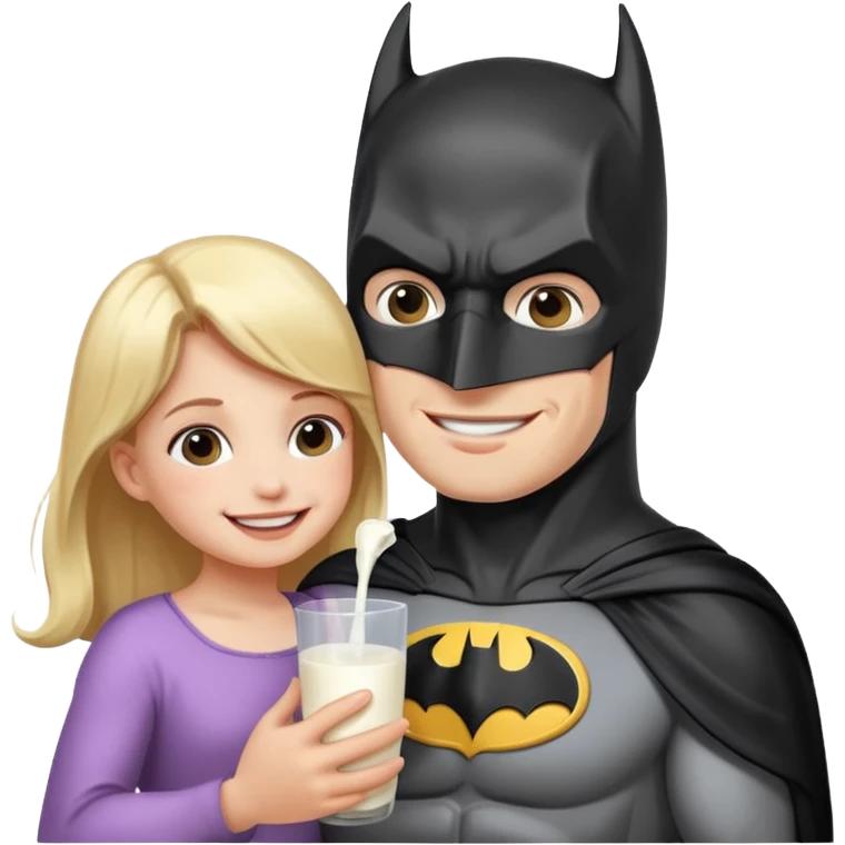 batman feeding milk to his daughter emoji