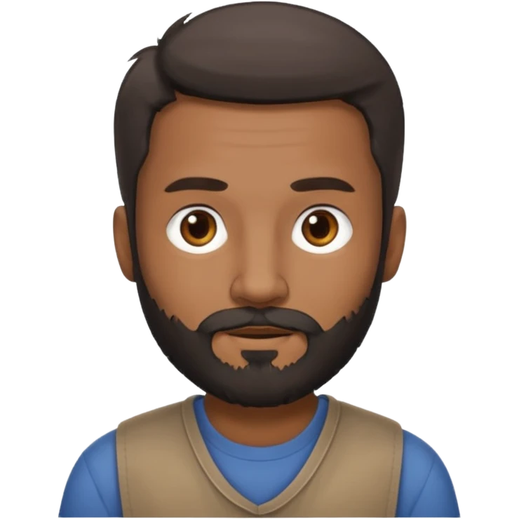 give my dad a grandpa look but beard mixed with grey and black , very low hair on head brown in complexion, casual clothes emoji