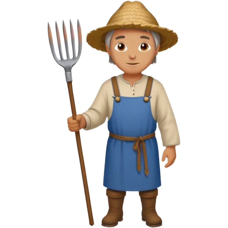 farmer with pitchfork in Medieval Villagers emoji