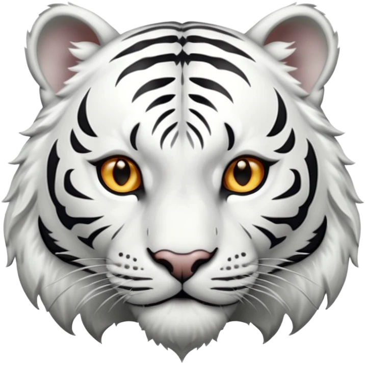 A white tiger pouncing at the screen with silver accsents emoji