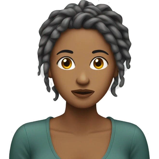 woman with locs confusingly scratching her head emoji