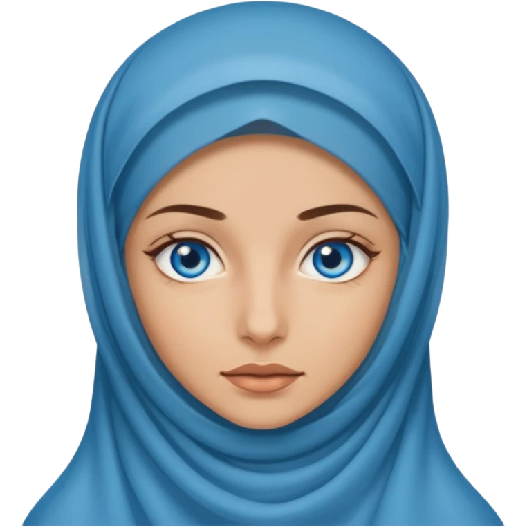 Quiero una mujer de ojos azules con velo del islam emoji