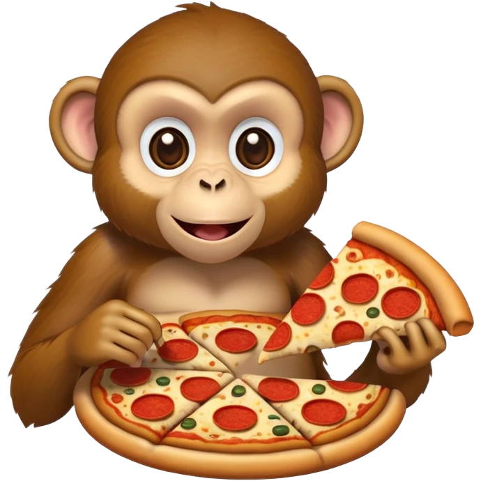 monkey eating pizza emoji