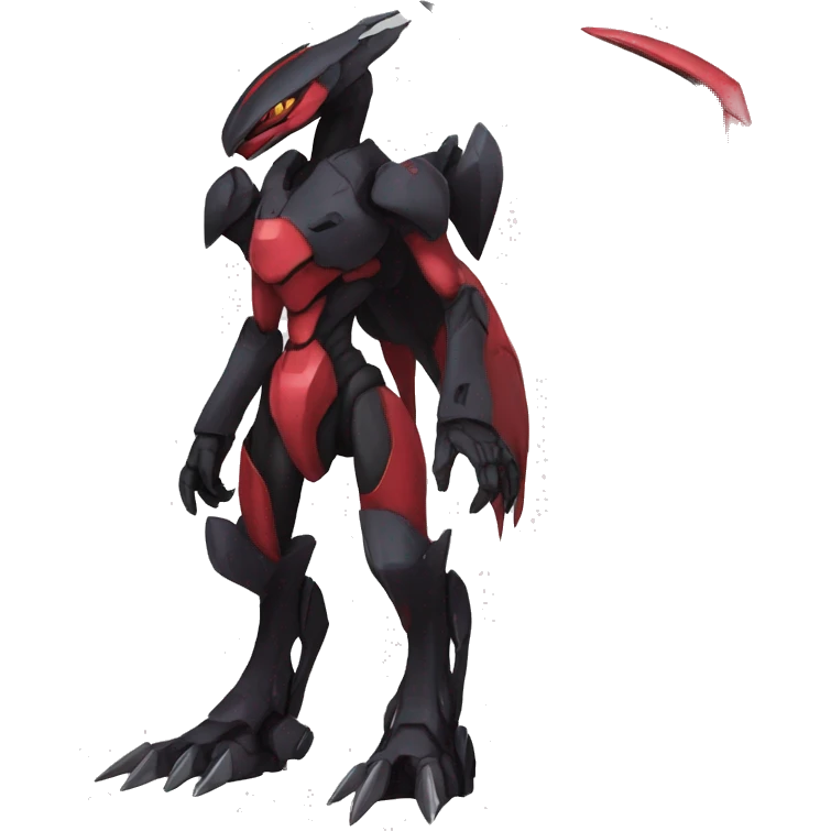  Cool Edgy Godly Futuristic Black Red Digimon-Fakemon-Genesect-Reptile full body emoji