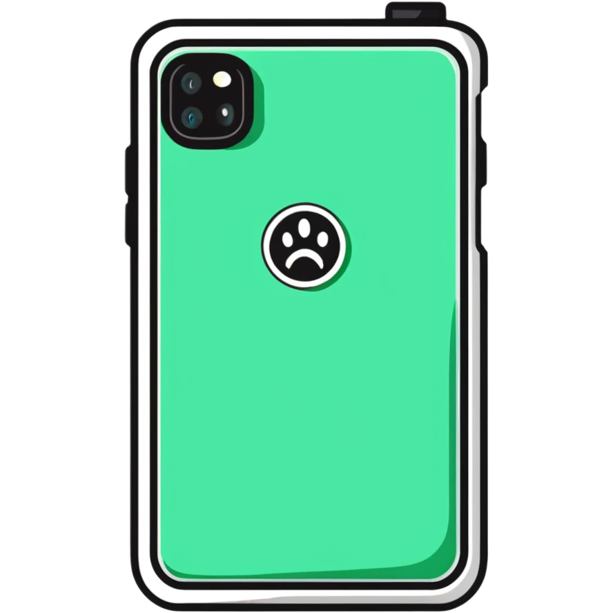 mobile phone with bite mark logo emoji