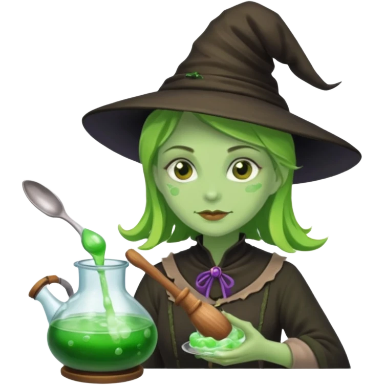 green witch cooking potion emoji