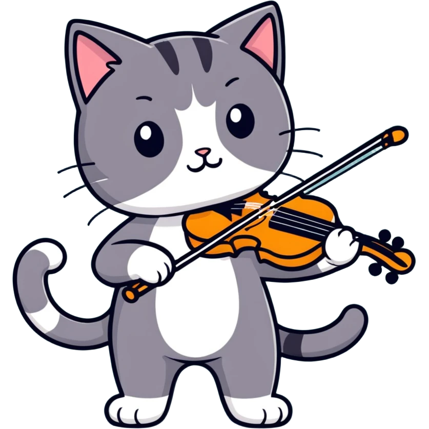 Cat play violin  emoji