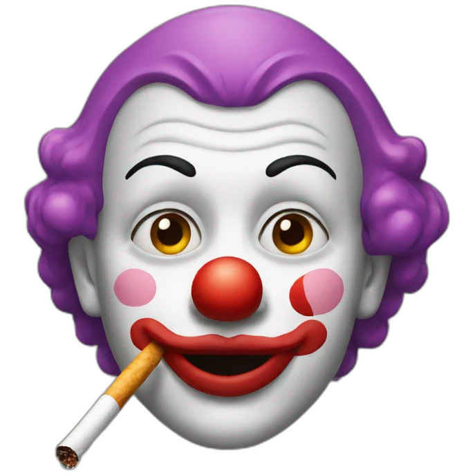 Clown with cigarette emoji