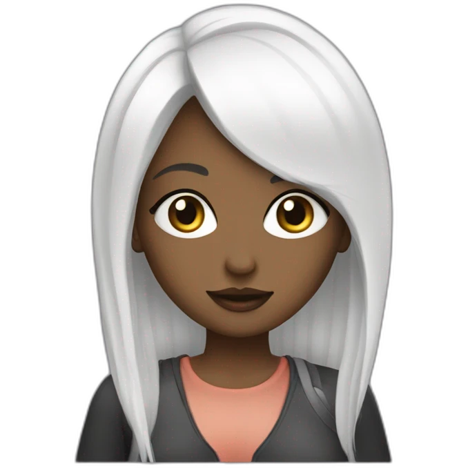 it girl with laptop and white4 hair emoji