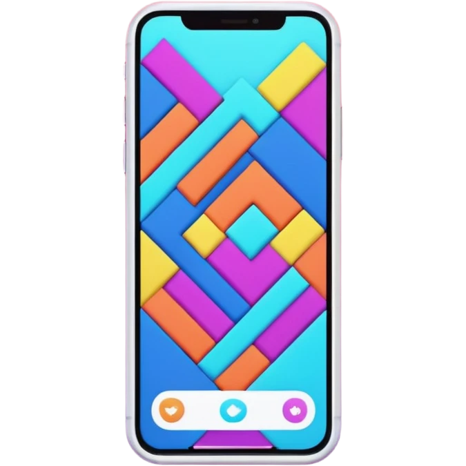 a screen with a pattern outline, 3D feel emoji