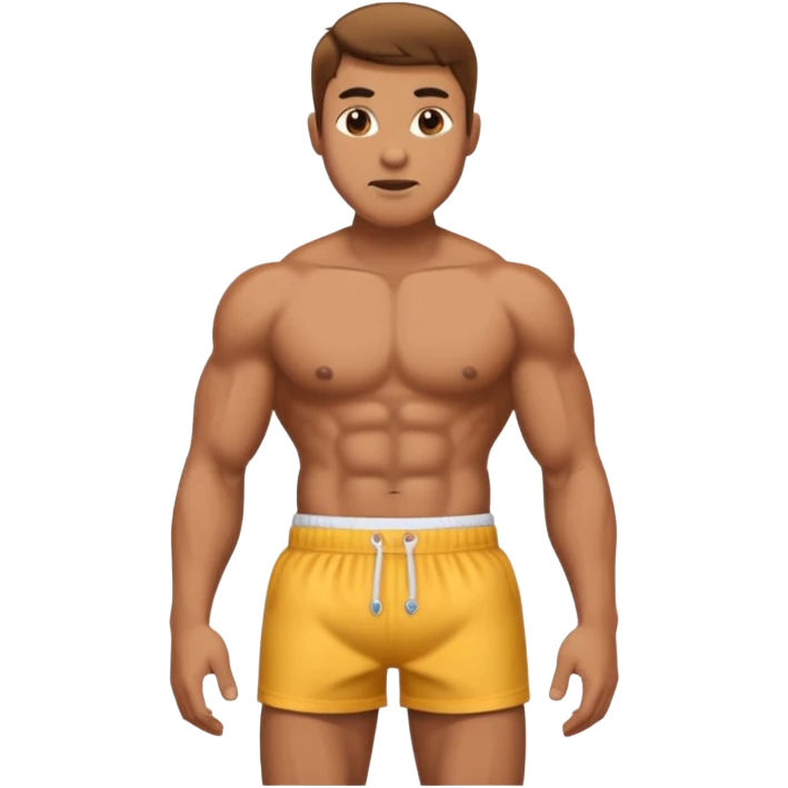 a man with only boxer standing emoji