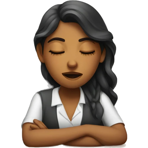 Indian girl falling asleep at work emoji