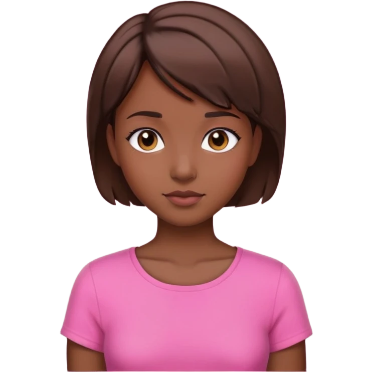 I need a girl with brown short hair, a lil dark skin, with a pink top  emoji