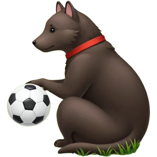 Собака с футбольным мячом emoji