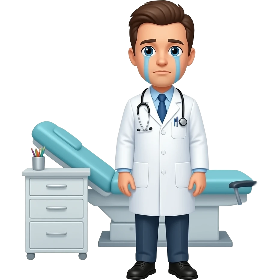 a veterinary sad, full body emoji