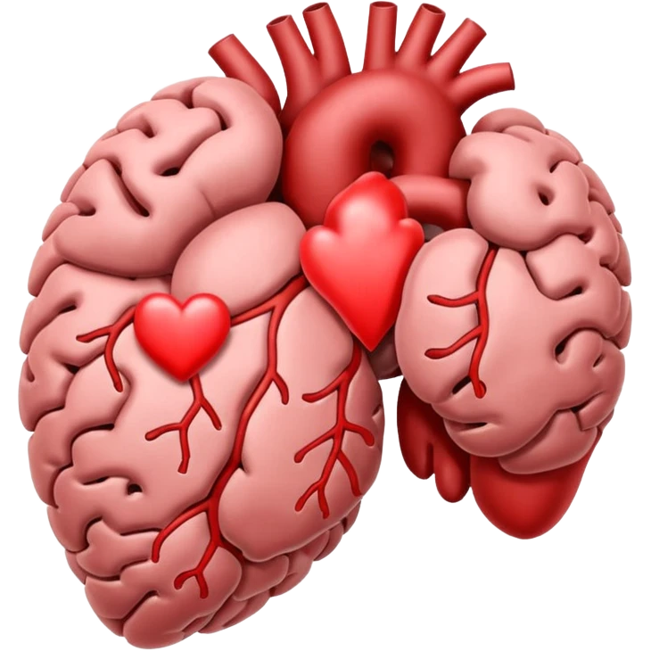 Brain and heart emoji