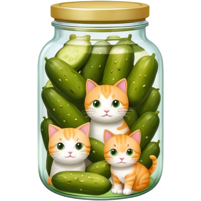 A jar a pickles with cats in it  emoji
