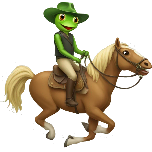 frog riding a horse emoji