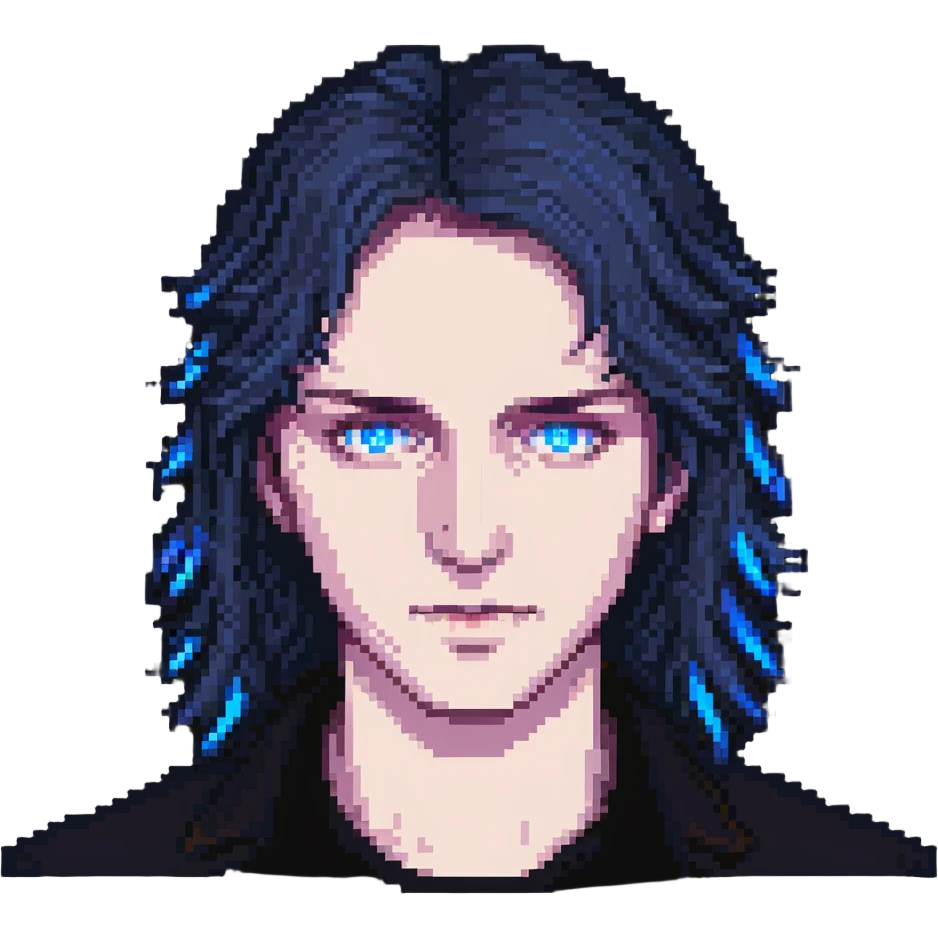 person with glowing blue eyes from Dune emoji